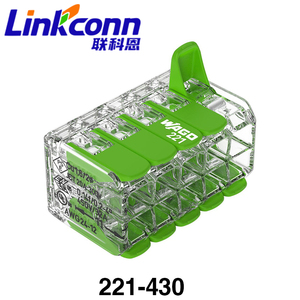 Connecteur de fil à enfoncement à 10 pôles certifié ROHS 600V 20A 221-430 Connexion rapide Wagos pour câblage Bloc de bornes 4mm - Product Image 1