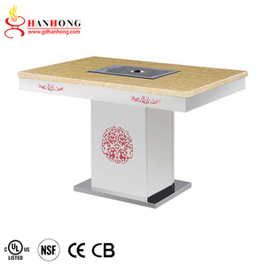 Custom Commercial <strong>Indoor</strong> Stainless Steel Marble Top Electric Smokeless Barbecue <strong>Table</strong> Restaurant <strong>Korean</strong> <strong>Bbq</strong> Grill <strong>Table</strong> - Product Image 1