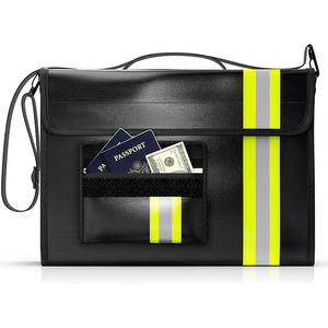 Sac à documents ignifuge et étanche amélioré, verrouillable avec protection de portefeuille, réfléchissant pour protéger les documents et objets de valeur - Product Image 1