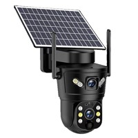 Caméra de sécurité domestique sans fil IP 1080P à énergie solaire basse consommation V380 Pro avec interphone vocal, vision nocturne infrarouge, 4G/WiFi à distance