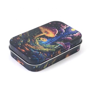 小さな長方形の金属製タバコケース、リップバーム容器、カスタムスライド式ブリキ缶（蓋付き） - Product Image 1