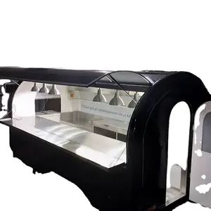 CP-C400200240 black 2 axles bbq food trailer catering barbecue grill food cart beverage coffee van from Alibaba supplier