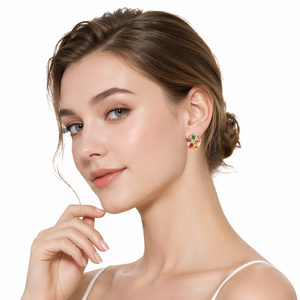 Latest Color Stone Cz Simple Gold Bowknot Huggie <strong>Earring</strong> <strong>Tops</strong> Designs for Women - Product Image 6