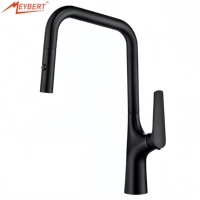 Robinet de cuisine monocommande extractible en alliage de zinc chromé, à poser sur comptoir, avec cartouche céramique et douchette pivotante à 360°