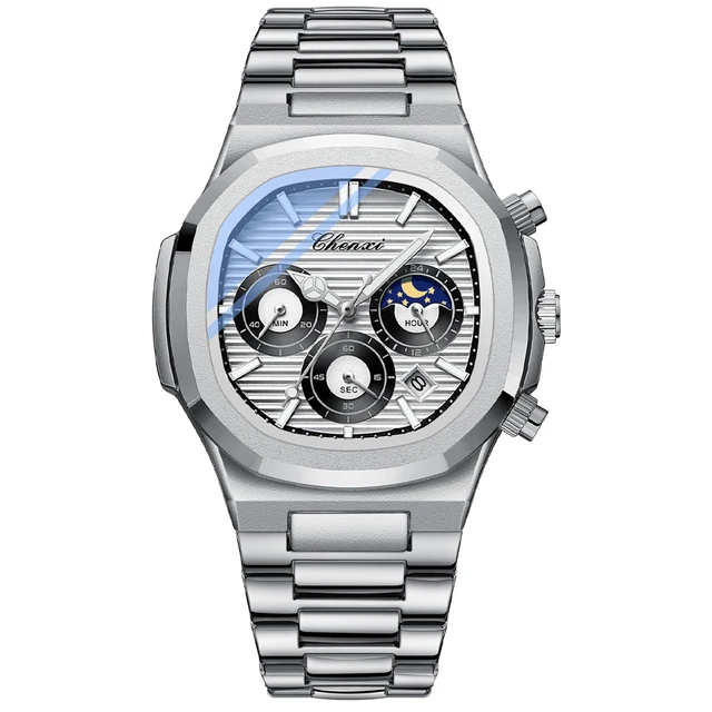 CHENXI 922 Chrono Men Watch – Luxury Black Steel Quartz Timepiece