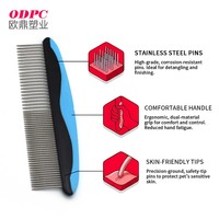Peigne démêlant professionnel ODPC en acier inoxydable pour animaux à poils longs (chiens et chats) – Vente en gros usine