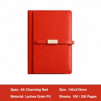 Carnet de notes A5 personnalisé en cuir PU, journal d'affaires avec attache pour stylo, cadeau promotionnel, bloc-notes de bureau