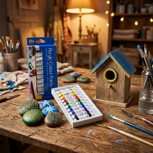 Ensemble de peinture acrylique professionnel de 10 couleurs, peintures acryliques non toxiques à haute teneur <span class=keywords><strong>en</strong></span> pigments pour artistes, enfants et étudiants - Product Image 3