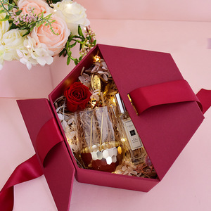 Altıgen çiçek kutusu gül hediye paketleme çiçek aranjmanı kutusu çiçek ambalaj kutusu boş sevgililer günü - Product Image 1