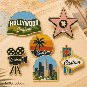 Vente en gros de pin's en émail personnalisés, souvenirs de l'État de Californie, badge Walk <span class=keywords><strong>of</strong></span> Fame, pin's de revers en métal classique '<span class=keywords><strong>City</strong></span> <span class=keywords><strong>of</strong></span> <span class=keywords><strong>Angels</strong></span>' - Product Image 1
