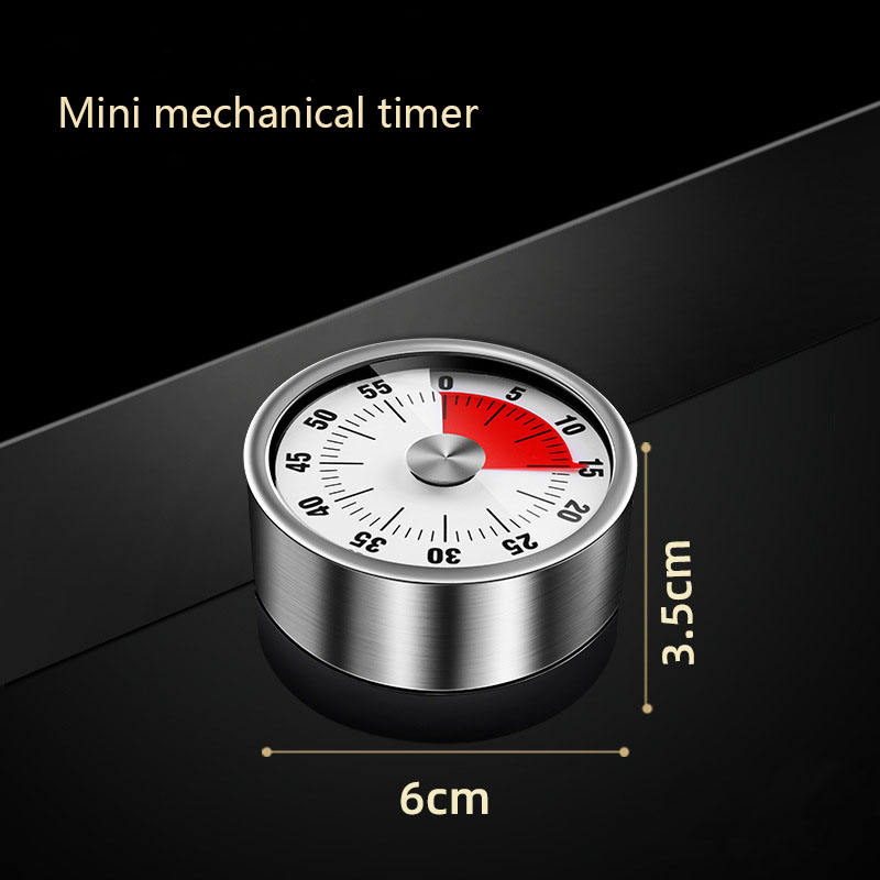 Hot Selling Stainless Steel Timer Kitchen Visualization Student Portable Mechanical Timer With Magnetic Suction