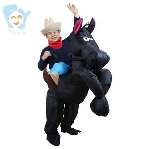 Costume da cavallo da equitazione da Cowboy gonfiabile per adulti Unisex a 5 colori - Product Image 3