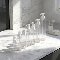 Bouteilles cylindriques en plastique PET transparentes vides pour shampooing Lotion soins de la peau emballage cosmétique personnalisé en gros