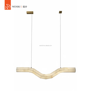 Lustre en albâtre espagnol pour hôtel, villa, salle à manger, salon - Product Image 1