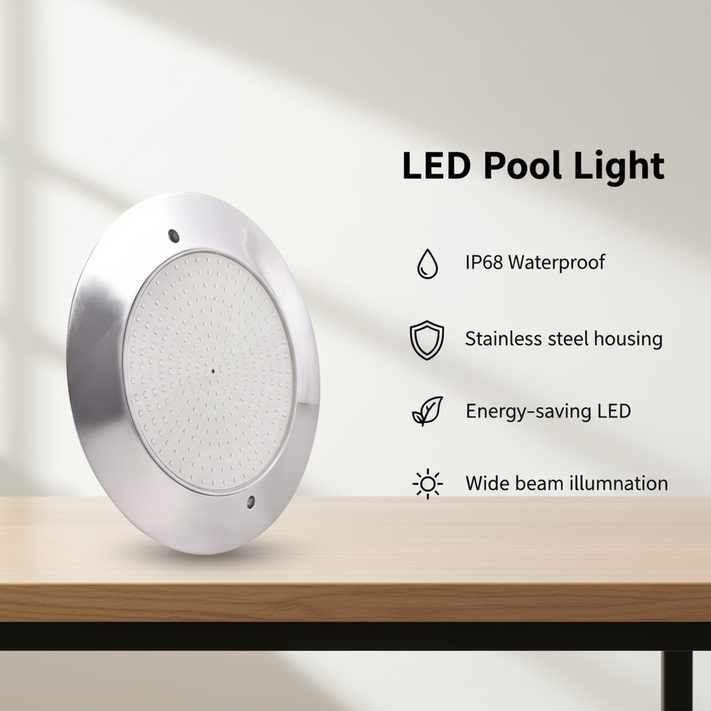 Stainless Steel Wall-mounted LED Light Pool , No Drilling Required, Waterproof, Seven-color APP-controlled Pool Lighting