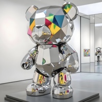 Sculpture en Acier Inoxydable Personnalisable Design Abstrait Jardin Décoration Ballon Chien