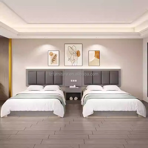 Modern Hotel Bedroom Furniture Set Wooden King Bed Frame with Headboard Nightstand <b>TV</b> Cabinet & Desk For Budget 3 Star Hotels - Product Image 4