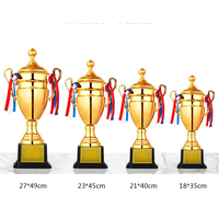 Petit trophée moderne en métal et acier, imprimé, Antique, plaqué, ballon de football, Marathon, motosport, trophée