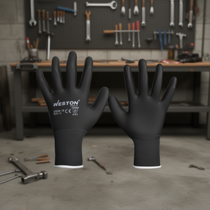 Guanti da Lavoro Weston in Nylon Taglia L Rivestiti in Nitrile per Uso Esterno Quattro Stagioni Lunghezza Polso - Product Image 2