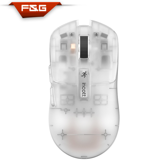 Transparent Color  Wireless Gaming Mouse, Ultra-Lightweight, Hotswap Switch 32000 DPI Programmable Buttons USB-C Charging Right