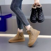 Meilleures ventes TikTok Live, nouvelle arrivée hiver, bottes de neige pour femmes, mi-hautes, doublées en polaire, épaisses, double fermeture éclair, légères