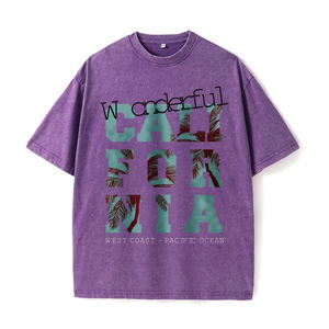 Camiseta de algodón negra con estampado de palmeras de California, camiseta gráfica con estampado de la costa oeste y el océano <span class=keywords><strong>Pacífico</strong></span>, ropa informal de playa para verano - Product Image 3
