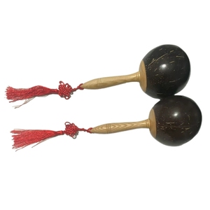 Maracas de Cáscara de Coco, Par de 24 cm, Tamaño Grande, Martillo de Arena, Instrumento Musical Rítmico, Accesorio para Festivales de Música y KTV - Product Image 1