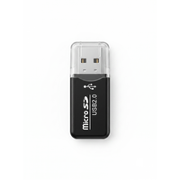 Lecteur de cartes SD/TF/MS/MC USB 2.0 noir haute vitesse, mini lecteur portable Plug & Play pour transfert de données pour ordinateur portable PC