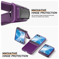 Étui pour Samsung Z Flip 8 avec protection d'écran intégrée, coque rigide en PC couleur unie avec charnière et support pour Samsung Galaxy Z Flip 8 7