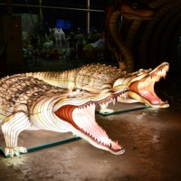 Chinesische Seiden-LED-Laternen Wasserdichte Tierformen Außendekoration für Festivals Halloween/Erntedankfest/Weihnachten/Neujahr