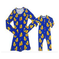 TD-Pijama con estampado de pato para bebé, ropa de dormir de manga larga para mamá y yo