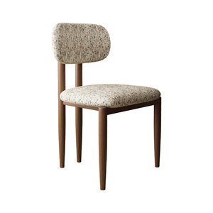 Silla de Comedor sin Brazos de Madera Maciza Estilo Nórdico con Tapicería de Tela Moderna para Uso en el Hogar y Restaurantes - Product Image 5