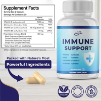 Capsules de soutien immunitaire multivitamines à base de plantes Capsule Vitamine saine Force corporelle Zinc Echinacea Cellulose