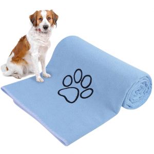 KinHwa Super Absorbent Microfiber Dog <b>Bath</b> <b>Towel</b> Soft Pet Dryer with Embroidered Paw Print for All Pets 100pcs MOQ - Product Image 5