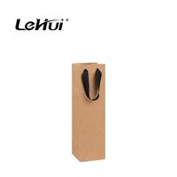 Bouteilles de vin/whisky/spiritueux/sac fourre-tout réutilisable, 3d, en papier Kraft naturel stratifié