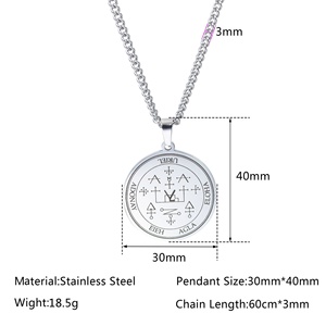 Collier pour homme en acier inoxydable tendance hip-hop rétro é<span class=keywords><strong>l</strong></span>égant, collier à sept anges, pendentif de mode, collier à sept anges - Product Image 2