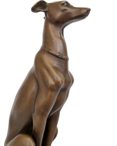 Escultura de galgo hecha a mano Figura de perro de jardín de gran tamaño Pieza de exhibición y estatua con base en precio al por mayor - Product Image 4