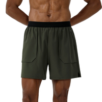 Short de gym personnalisé Vêtements de sport pour hommes Pantalon de course respirant avec poche arrière zippée Short de fitness à fente latérale Short de gym pour hommes