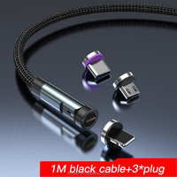270 °   Kabel USB C Magnetik Dapat Diputar 3A Pengisian Cepat 7Pin Kabel Transfer Data untuk Ponsel Laptop Mobil Kantor