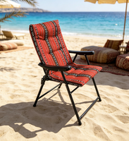Chaises pliantes de luxe portables en fer pour le camping, le jardin, la plage, la pêche et les loisirs en extérieur, style arabe du Moyen-Orient