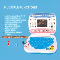 Juego de máquina de aprendizaje de juguete para computadora portátil de plástico educativo temprano, Mini juguete de computadora eléctrica para niños para estudio