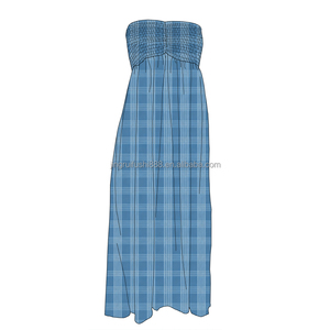 Robe d'été sans bretelles pour femmes à la mode avec imprimé hawaïen, personnalisable pour robe longue décontractée pour femmes - Product Image 3