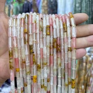 天然ビーズチューブビーズタイガーアイスペーサーストーンビーズジュエリー作り用 - Product Image 6