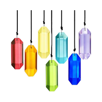 HDCRYSTALGIFTS 7pcs 3 'Intérieur Fenêtre Suspendue Ornement Cristal Suncatcher Prismes Arc-En-Verre Prisme Soleil Gravé Poli