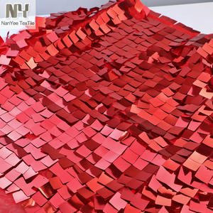 Nanyee Textile Big Dangl ing Square Karierter roter <span class=keywords><strong>Prom</strong></span> Pailletten stoff für Dekoration & Kleid - Product Image 5