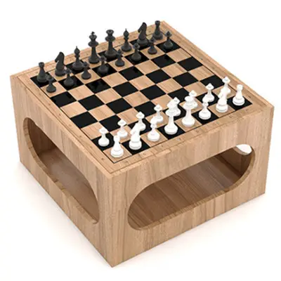 Wood 2 in 1 International Chess and Go Board Game Multifunctional Portable Tatami Table with 2 Sponge Cushions
