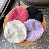 Gorra Newsboy de 8 Paneles para Mujer, Nueva Colección Primavera-Verano, Gorra de Moda Casual con Encaje y Tela Jersey