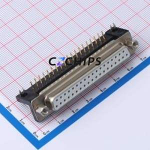 X0337FC2W2 D-Sub/VGA Connector Bent Lead Through Hole Connector Standard D-Sub Female 37P Right Angle Insert - Product Image 1