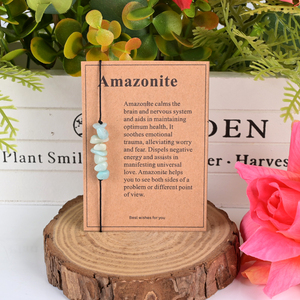 Wholesale Natural Crystal <b>Healing</b> Chips <b>Bracelet</b> with Cards - Product Image 2