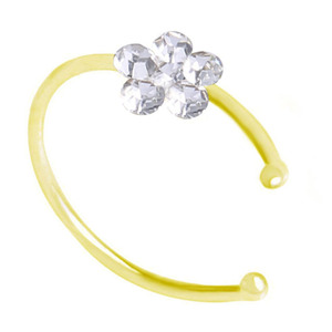 Anneau de nez factice en forme de fleur de prunier, en cuivre plaqué argent, clip de nez en C, accessoire de piercing corporel indien et thaïlandais, clou de nez <span class=keywords><strong>pour</strong></span> femme - Product Image 5